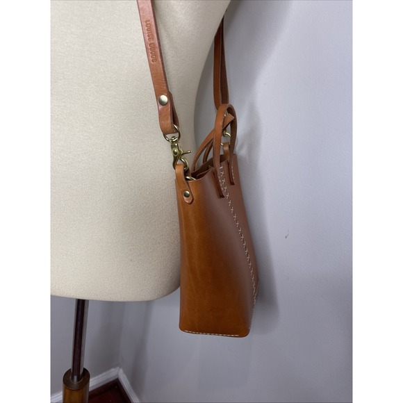 New Louise Goods Leather Palmetto Bucket Crossbody Bag in Tan‎ - Picture 3 of 8